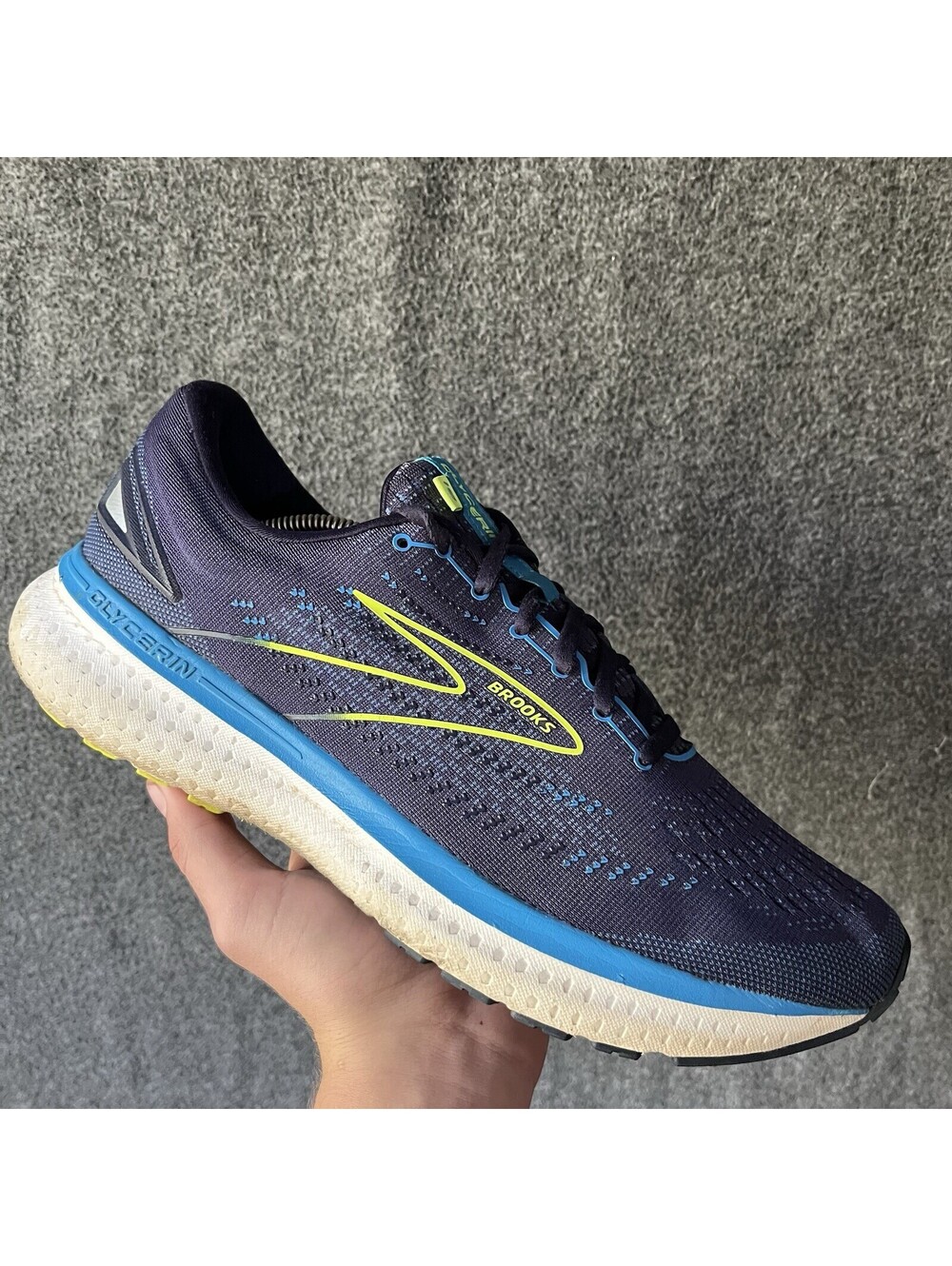 Brooks Glycerin 19 Running Shoes No insoles Men's Size 11 D Navy/Blue/Nightlife